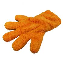 D CON 5 FINGER FURRY MITT ORANGE GREY WASH MITT