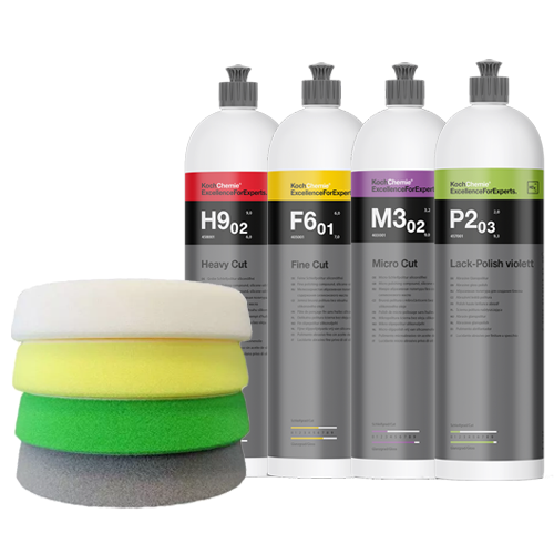 KOCH CHEMIE POLISHES 1L AND D CON DELTA PRO PADS 125MM KIT