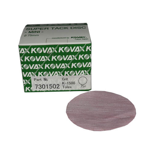 KOVAX TOLEX SUPER TACK PAPIER ABRASIF PONCAGE 1500 GRAIN 75MM 50-PACK